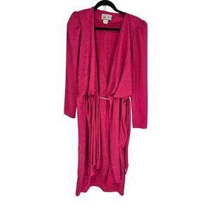 Vintage Talls by Robert Women's Pink Elastic Waist Midi Dress Size 10 Satin